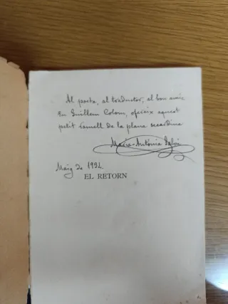 Libro histórico "EL RETORN" de María Antonia Salvá