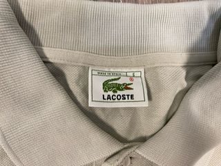 Polo Lacoste Manga Larga Beige