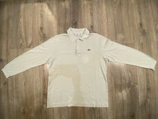 Polo Lacoste Manga Larga Beige