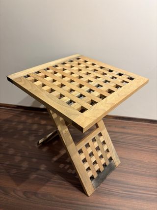 Relaxdays Mesa Auxiliar Plegable,Madera de Nogal