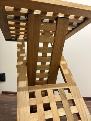 Relaxdays Mesa Auxiliar Plegable,Madera de Nogal