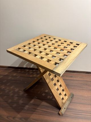 Relaxdays Mesa Auxiliar Plegable,Madera de Nogal