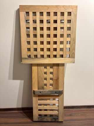 Relaxdays Mesa Auxiliar Plegable,Madera de Nogal