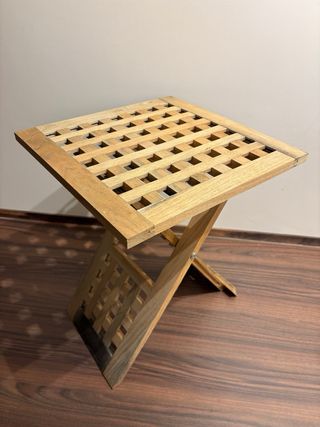 Relaxdays Mesa Auxiliar Plegable,Madera de Nogal