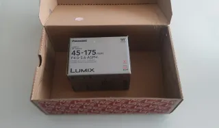 Caja, funda y tapa objetivo Lumix 45-175mm