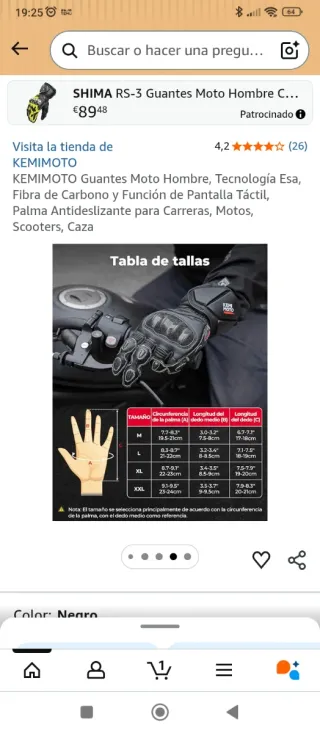 Guantes de Moto Kemimoto Negros