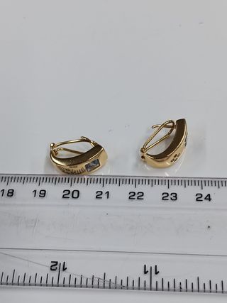 Pendientes Oro 18k con Piedra Azul