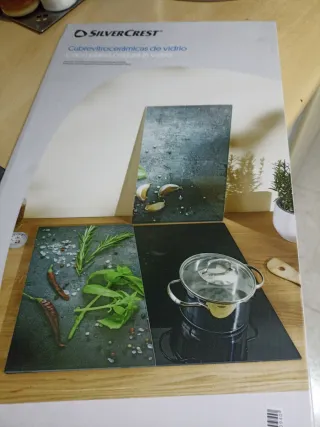 Cubre vitrocerámica sin estrenar cristal 2 piezas