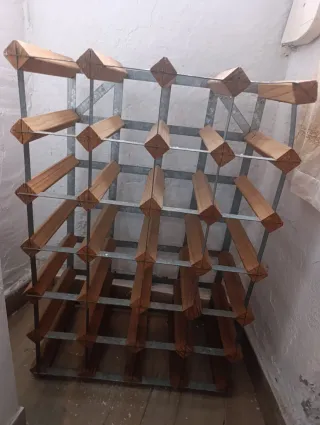 Botellero madera y metal