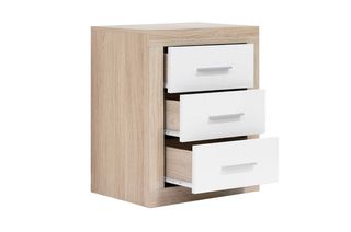 Dormitorio completo madera y blanco