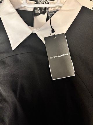Vestido negro Sfera cuello blanco Talla S