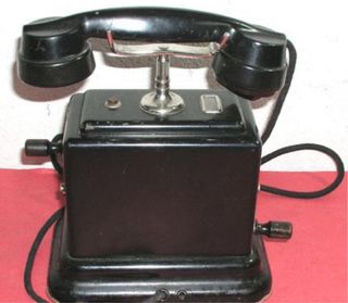 Teléfono Antiguo de Consola Negro
