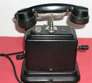 Teléfono Antiguo de Consola Negro