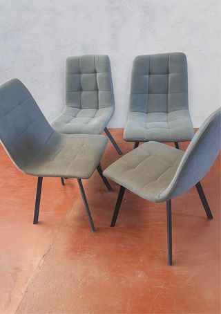 Pack 4 Sillas Comedor NUEVAS Tapizadas Gris 4 x99€
