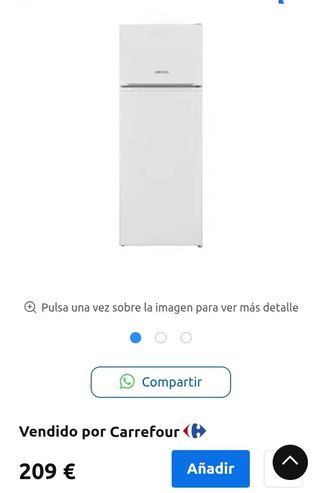 Nevera con congelador arriba