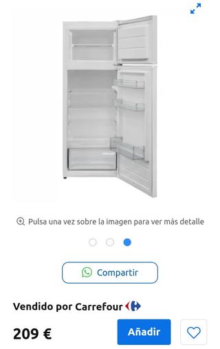 Nevera con congelador arriba