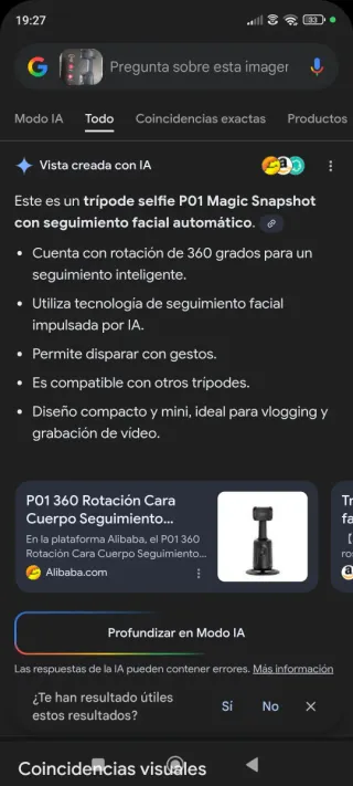 Trípode Selfie con Seguimiento Facial nuevo.