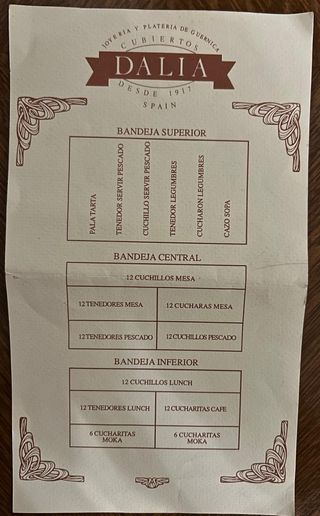 Cubertería Dalia Plata Maciza