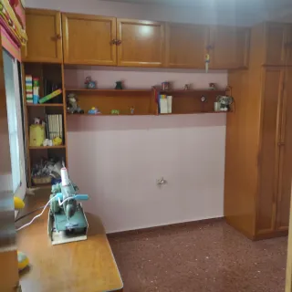 Escritorio madera  cristal estante armarios puente