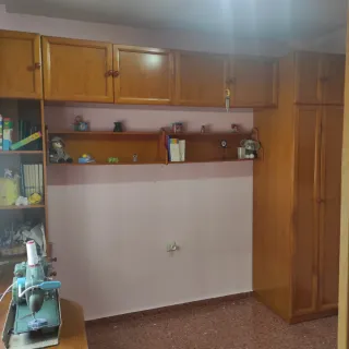 Escritorio madera  cristal estante armarios puente