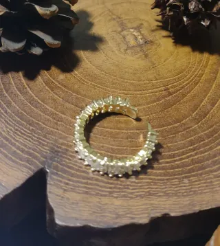 Anillo ajustable acero con strass