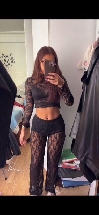 Pantalones transparentes negros