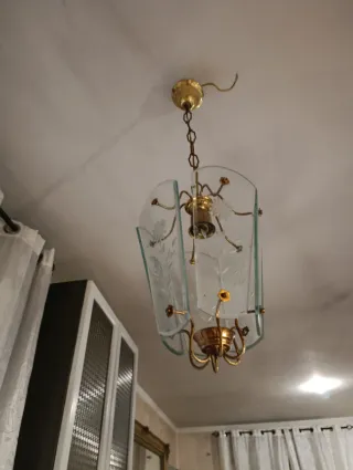 Lanterna ottone e vetro anni '40