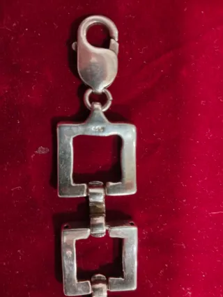 Pulsera Plata 925 Eslabones Cuadrados