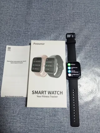 Smartwatch Poounur Nero e Rosa