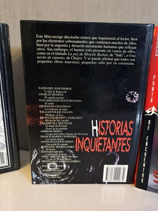 4 libros de relatos de terror. Como nuevos.