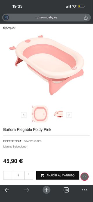 Bañera Plegable Foldy Pink