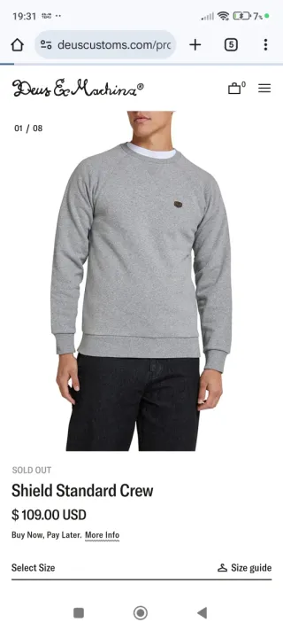 Sudadera Deus Ex Machina Shield Standard Crew