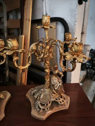 Candelabros de Bronce y Mármol