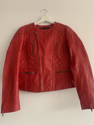 Cazadora motera Zara piel