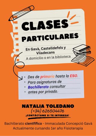 Clases particulares - Natalia (Gavà)