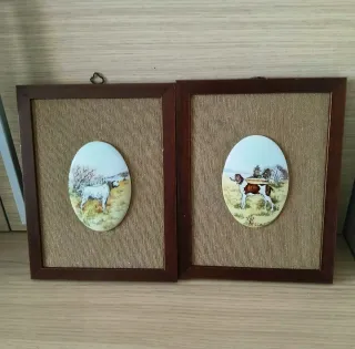 Coppia Quadri Vintage Cani da Caccia
