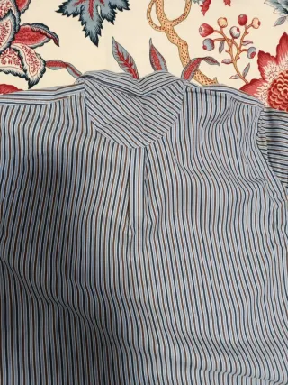 Camisa Mango Rayas Azul y Marrón Mujer