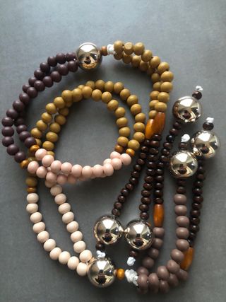 Juzu Buddista Collana Perline Legno e Sfere