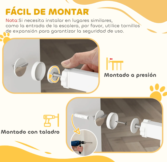 Puerta Seguridad Perros Ajustable 76-104cm