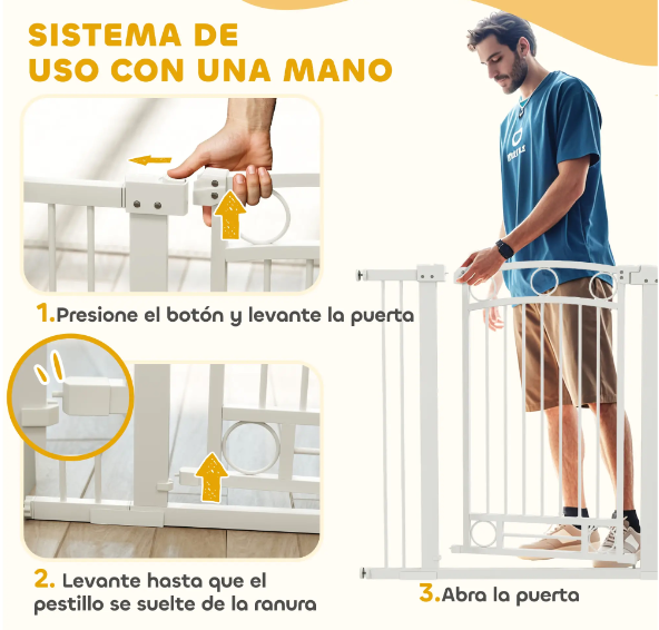Puerta Seguridad Perros Ajustable 76-104cm