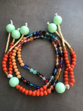 Juzu Buddista Multicolore con Sfere Azzurre