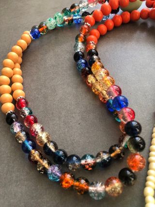 Juzu Buddista Multicolore con Sfere Azzurre