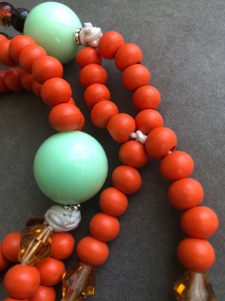 Juzu Buddista Multicolore con Sfere Azzurre