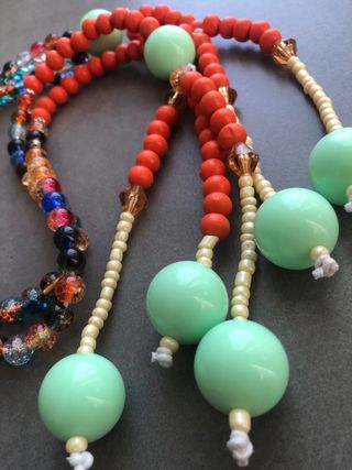 Juzu Buddista Multicolore con Sfere Azzurre