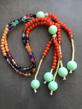 Juzu Buddista Multicolore con Sfere Azzurre