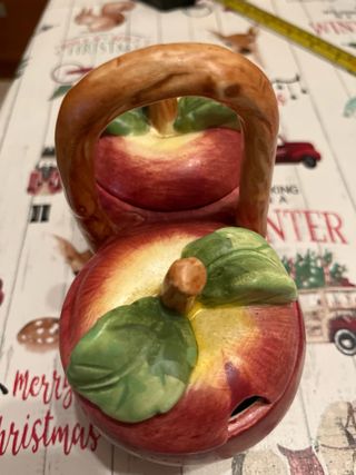 Azucarero de cerámica con diseño de manzana