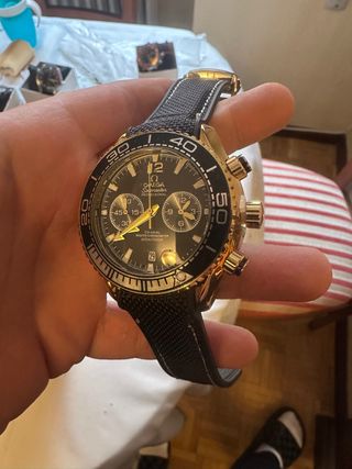 Omega Seamaster Cronógrafo Negro/Dorado