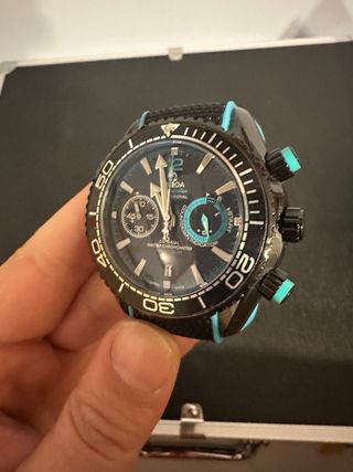 Omega Seamaster Cronógrafo Negro/Dorado