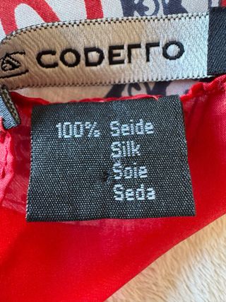 Foulard Codello in seta fantasia blu e rossa