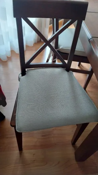 Mesa extensible madera + 6 sillas